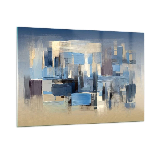 Schilderen op glas - Blauwe constructie - 120x80 cm