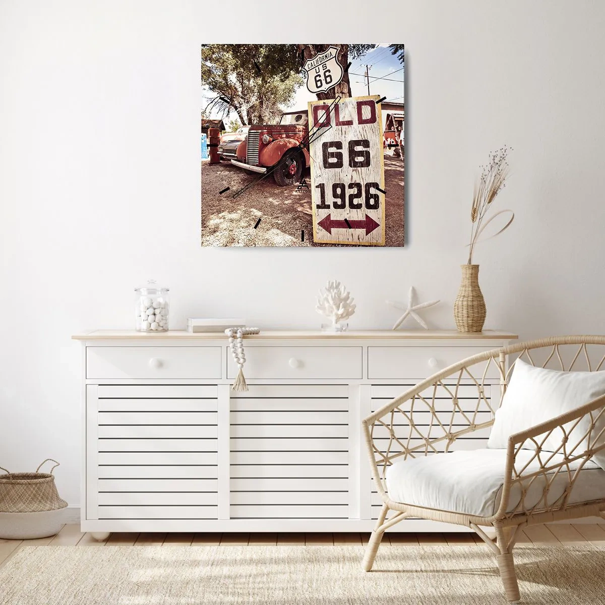 Wandklok - Klok - Een legende van de Amerikaanse provincie - 30x30 cm