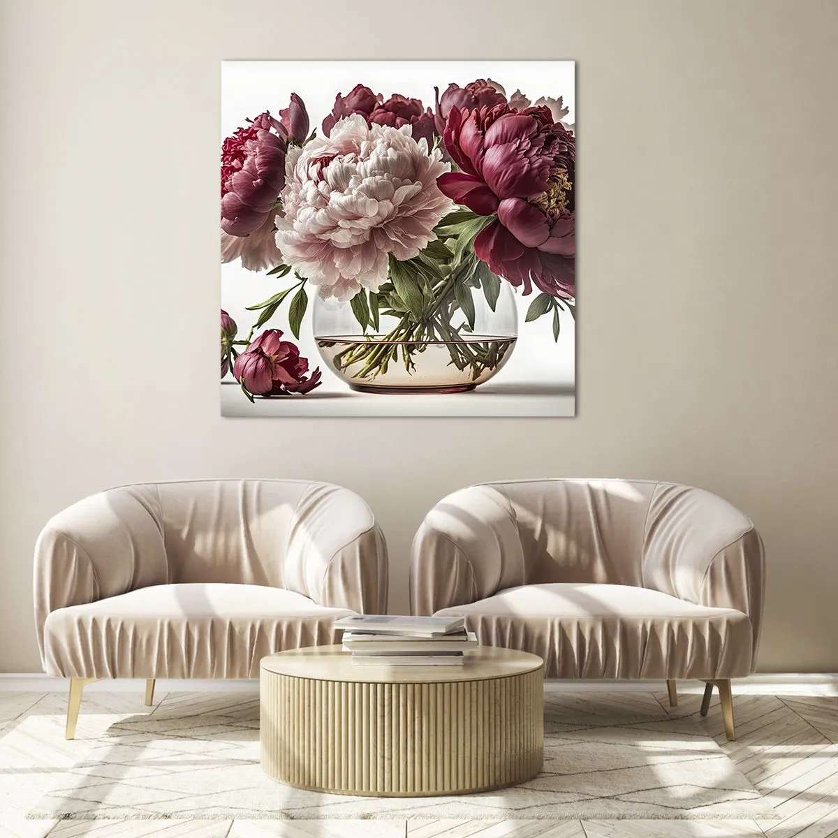 Schilderen op glas - In volle bloei van schoonheid - 60x60 cm