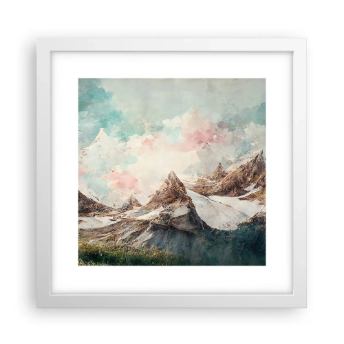 Poster in een witte lijst - Rotsbladen - 30x30 cm