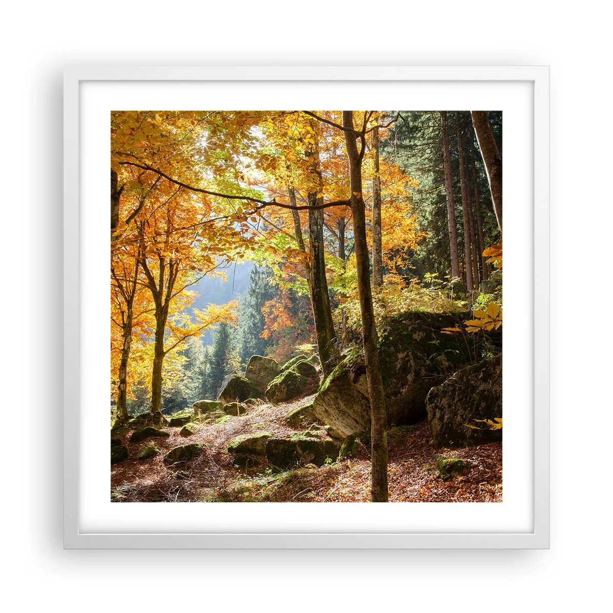 Poster in een witte lijst - Tijd om te ontspannen - 50x50 cm