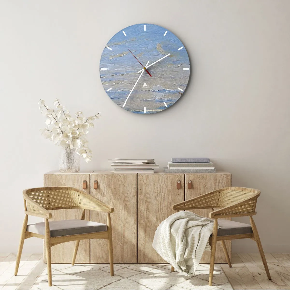 Wandklok - Klok - Water, bodem, lucht - 30x30 cm
