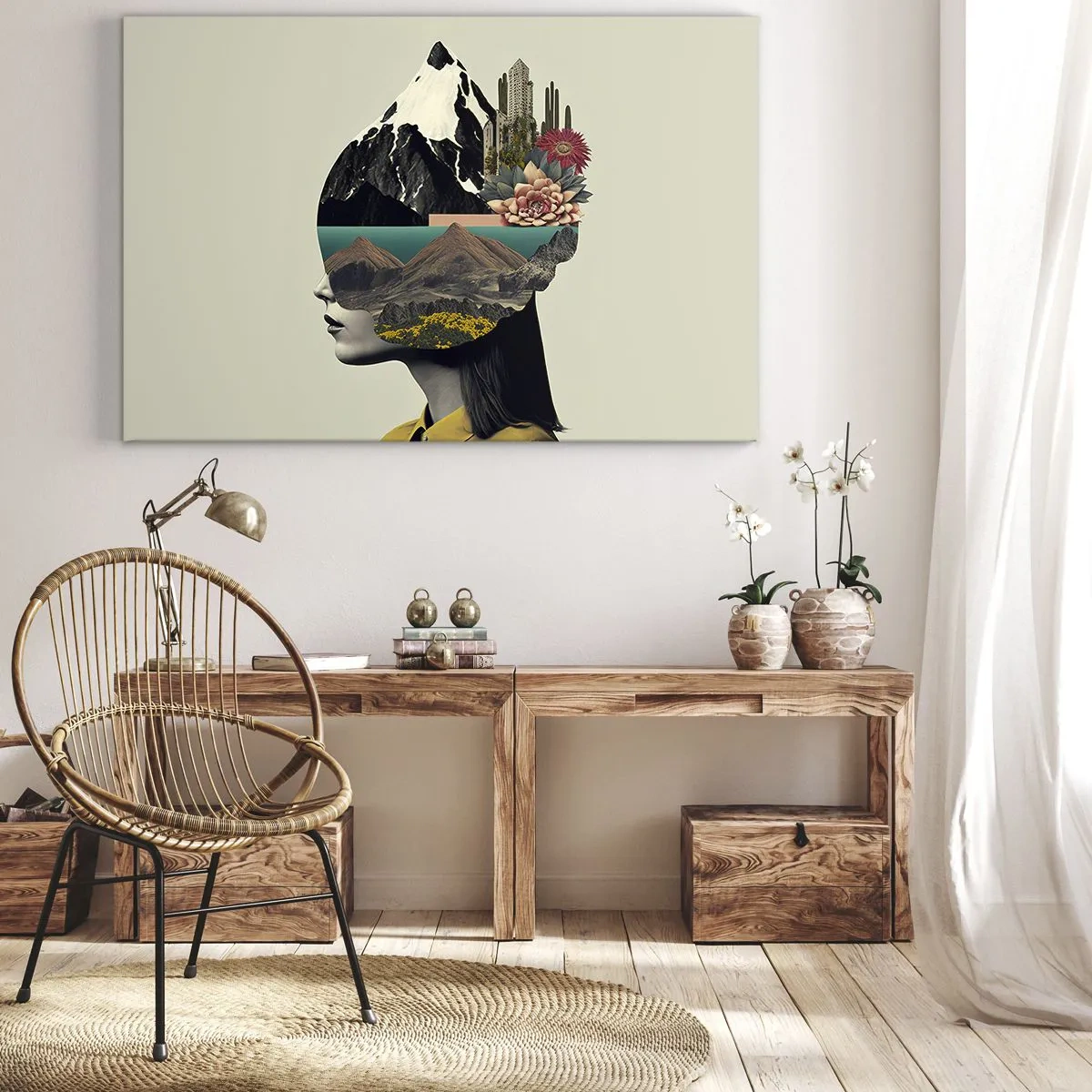 Schilderen op canvas - Vrouw – altijd een mysterie - 100x70 cm