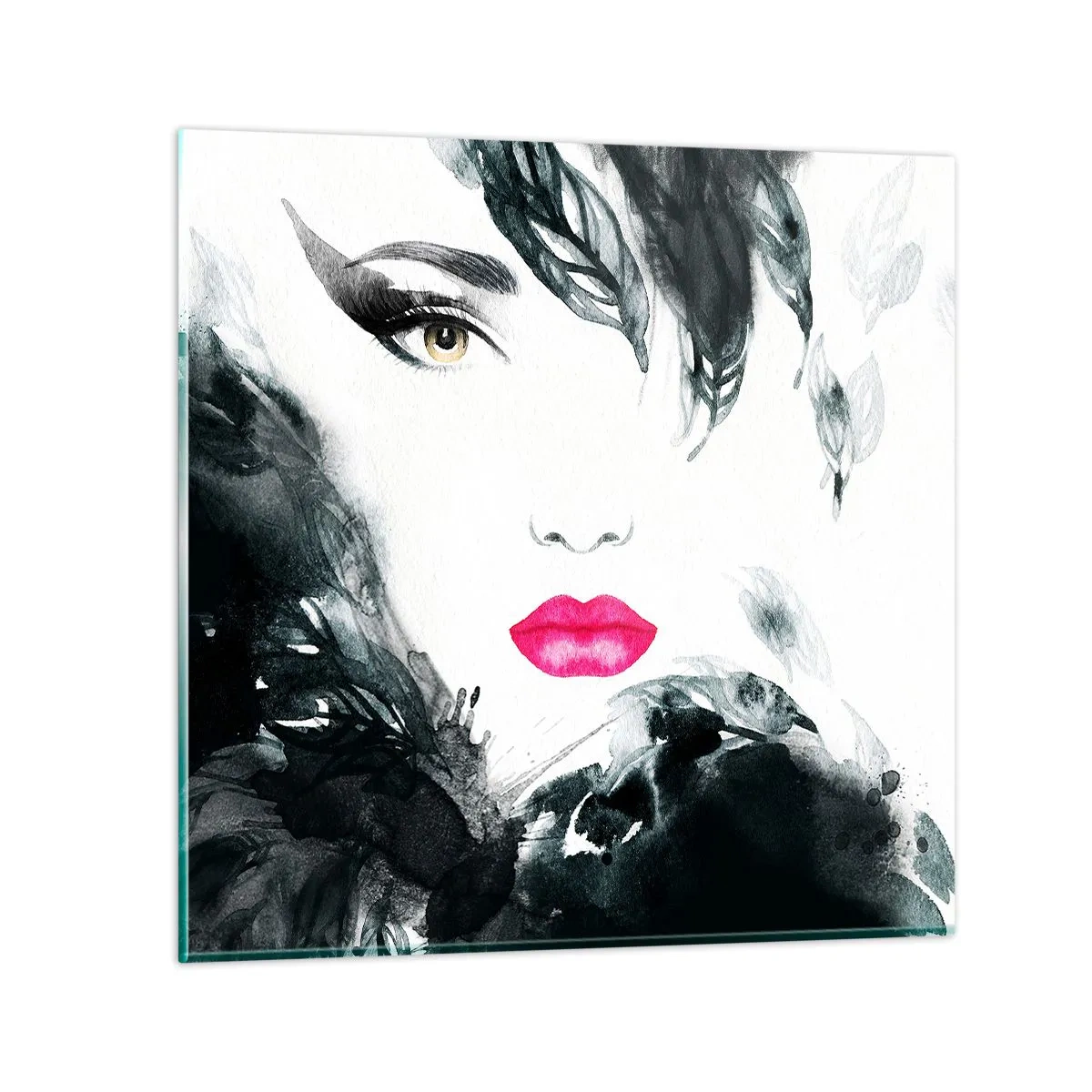 Schilderen op glas - Aandacht! Femme fatale - 60x60 cm