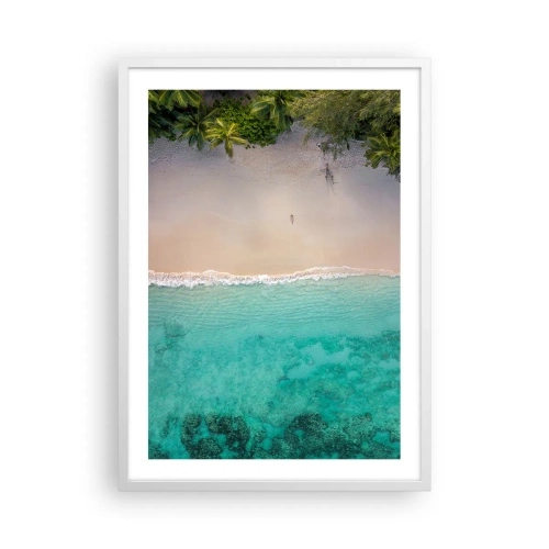 Poster in een witte lijst - Paradijsstrand - 50x70 cm