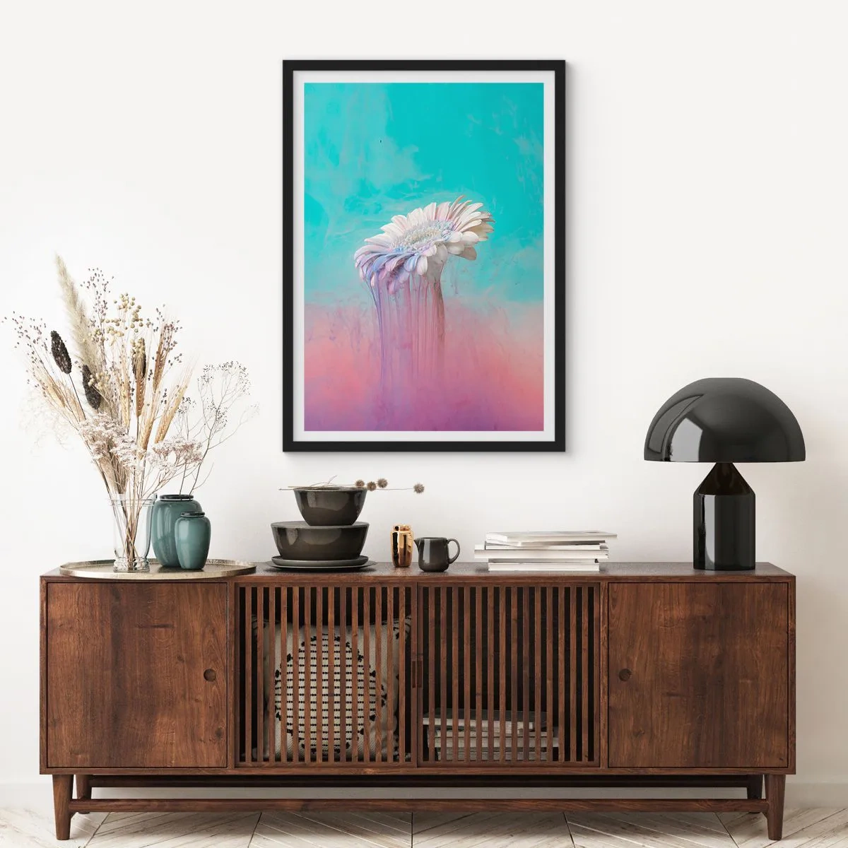 Poster in een zwarte lijst - De bloemenonderwereld - 61x91 cm
