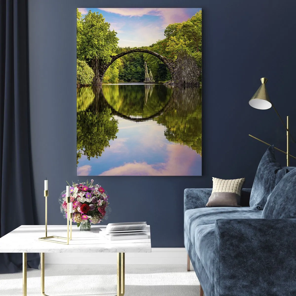 Schilderen op glas - Op de kruising van twee werelden - 70x100 cm