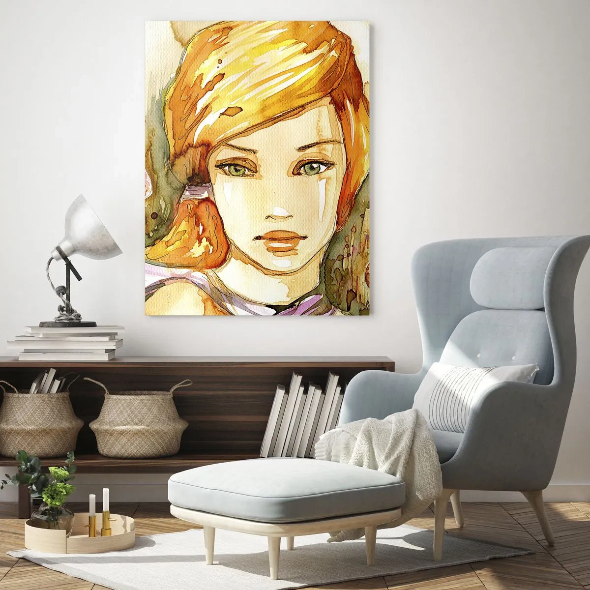 Schilderen op glas - Een smaragdgroene look die woede kalmeert - 80x120 cm