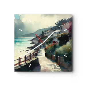 Wandklok - Klok - Mediterrane stad - 40x40 cm
