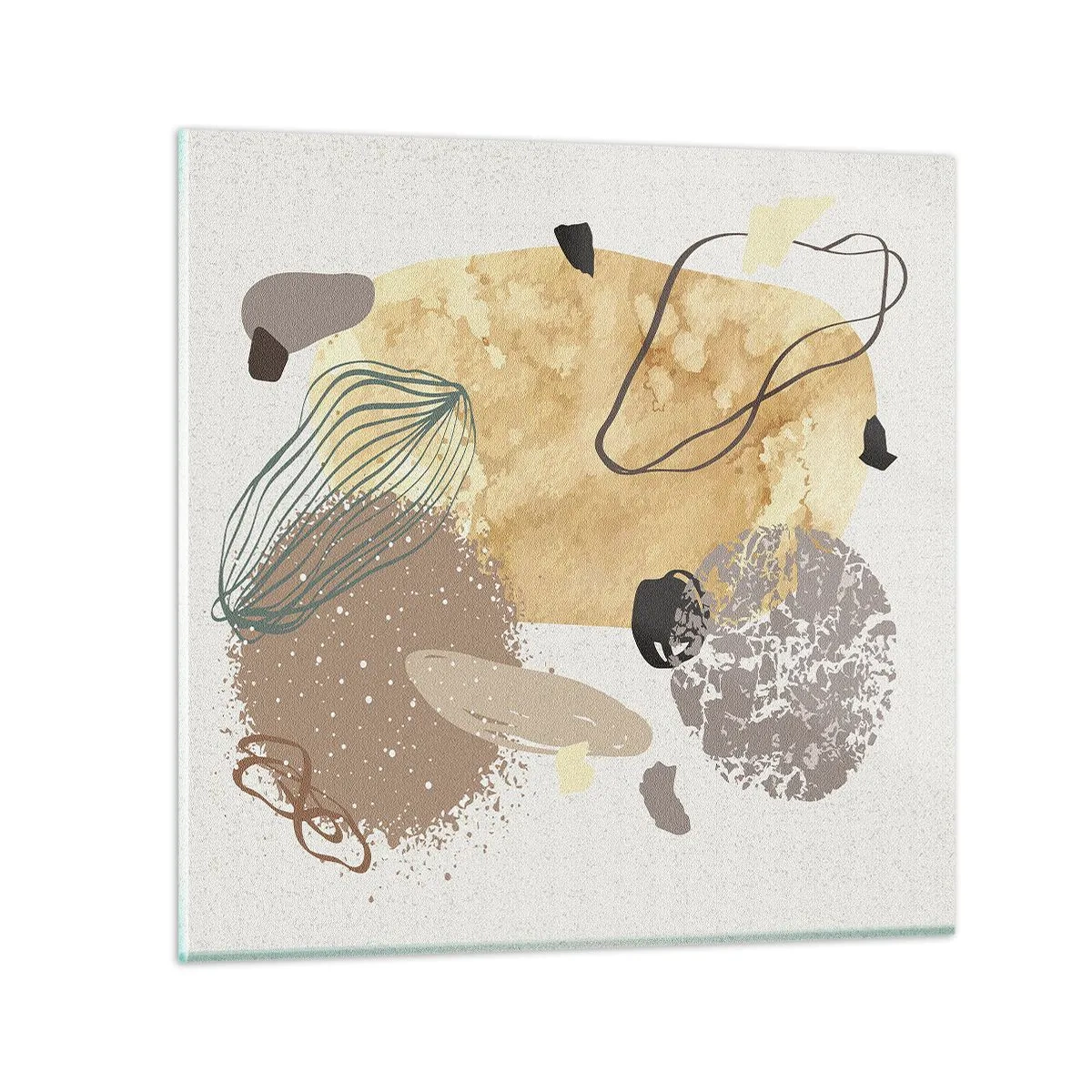 Schilderen op glas - Toegepaste plumcologie - 60x60 cm