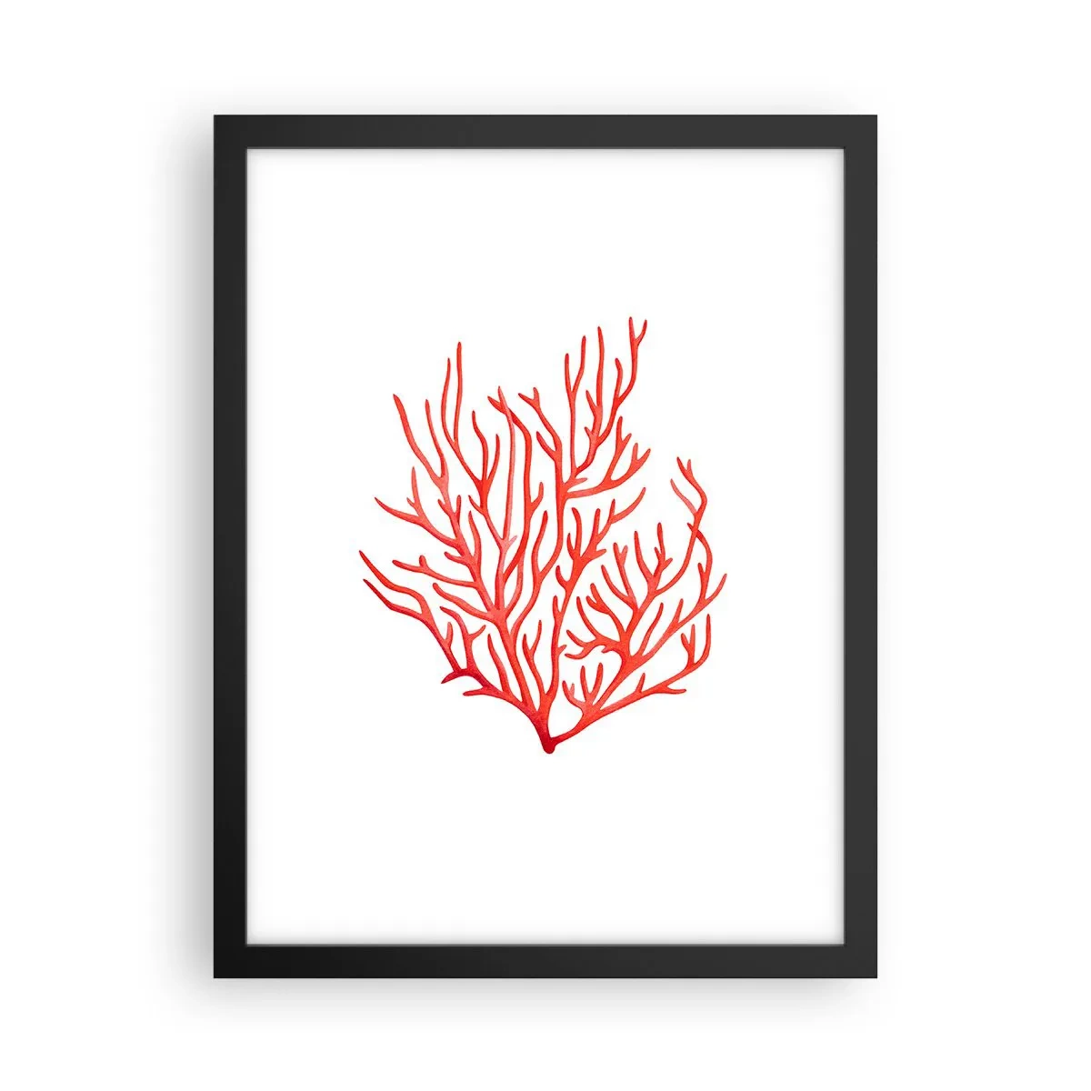 Poster in een zwarte lijst - Koraal filigraan - 30x40 cm