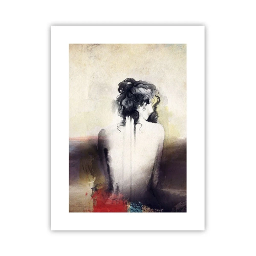 Poster - Vloeiende lijnen, ovale vormen - 30x40 cm