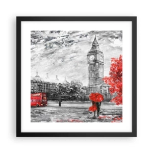 Poster in een zwarte lijst - Een spannende dag - 40x40 cm