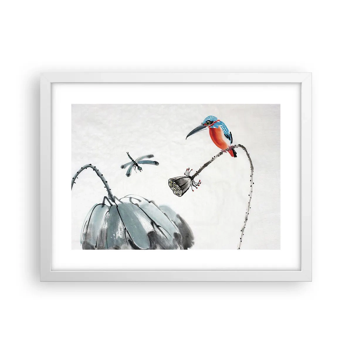 Poster in een witte lijst - Het leven van de weide - 40x30 cm