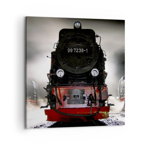 Schilderen op canvas - Hij staat en hapt, hapt en blaast - 60x60 cm