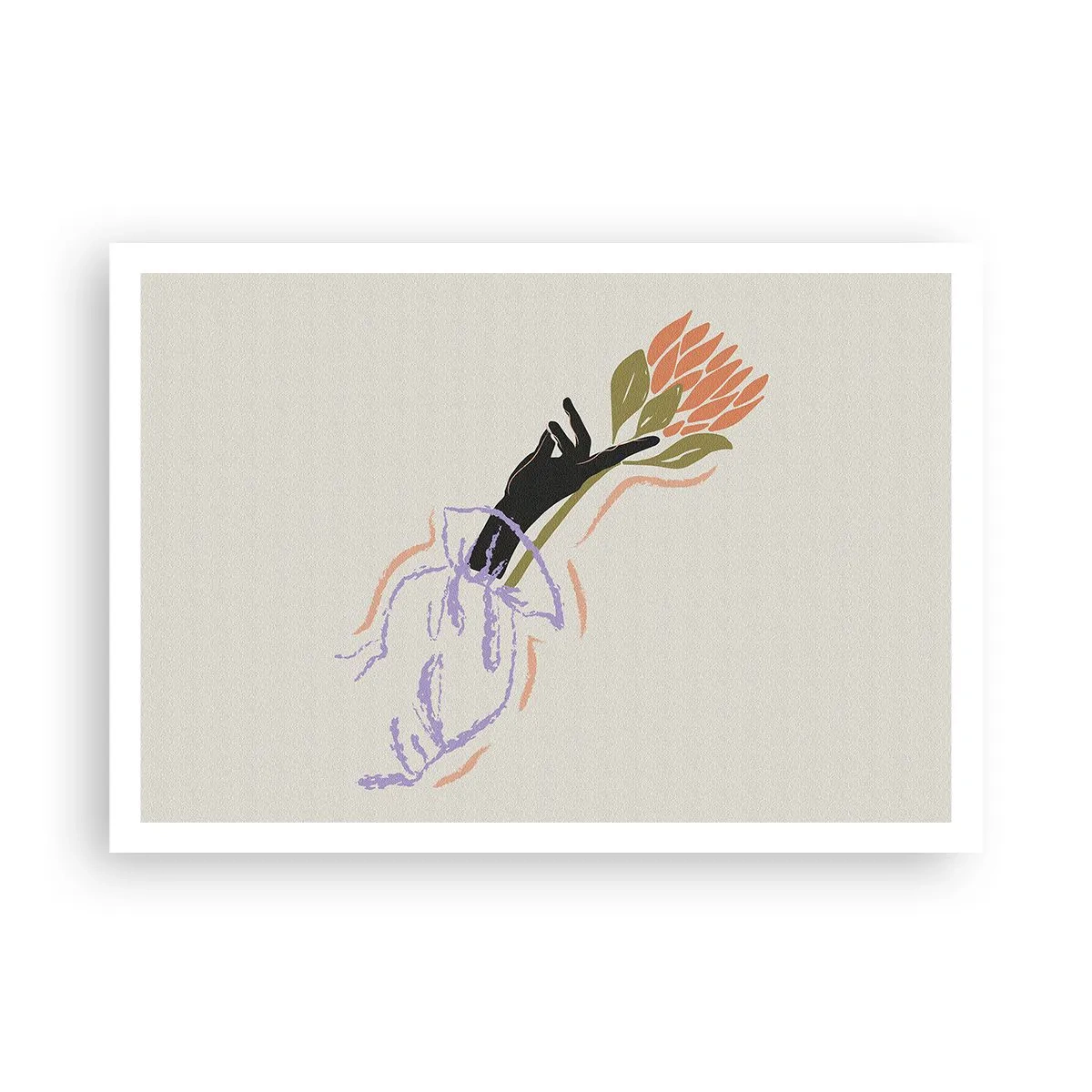 Poster - Zusterlijke aanraking - 100x70 cm