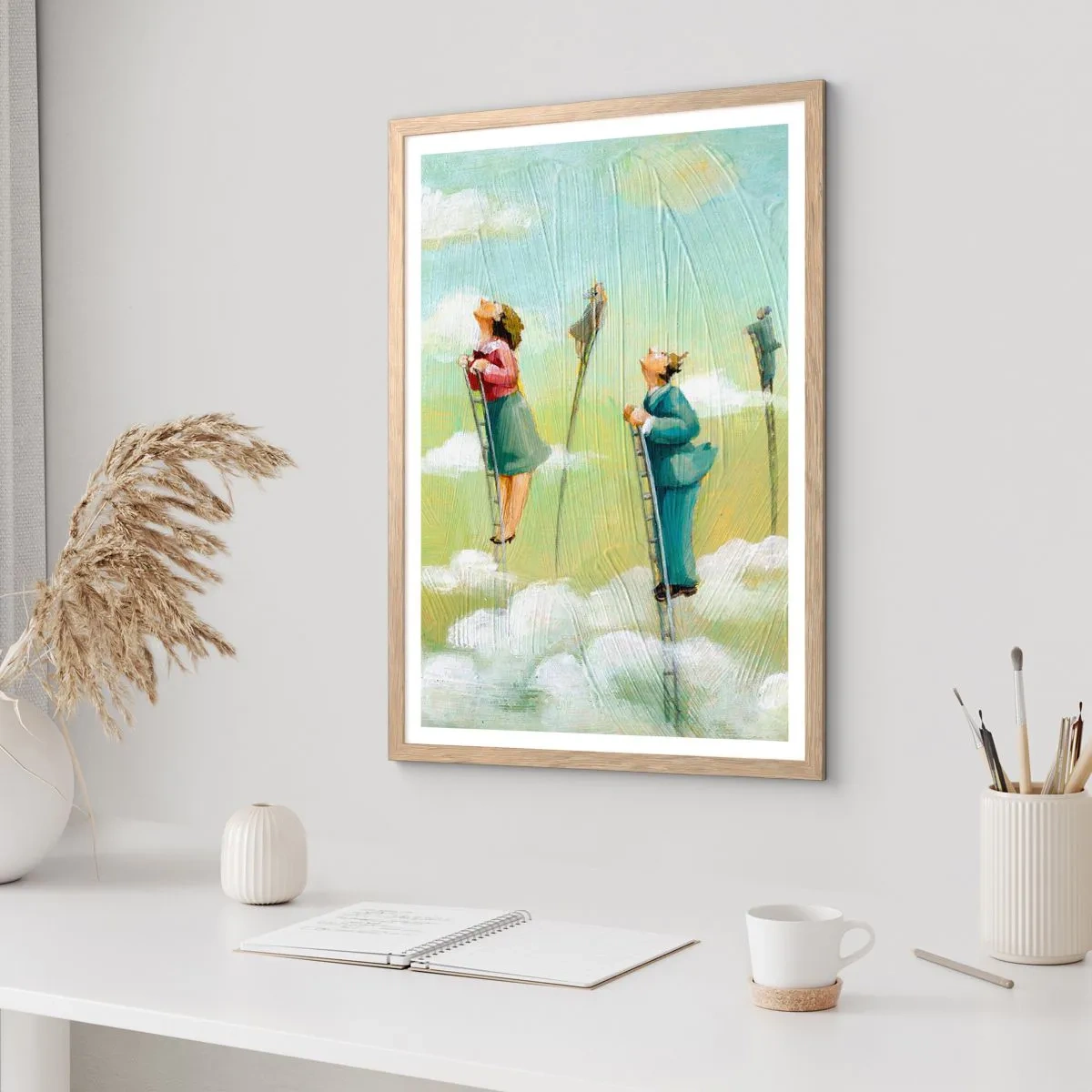 Een poster in een licht eiken lijst - Achter je droom - 70x100 cm
