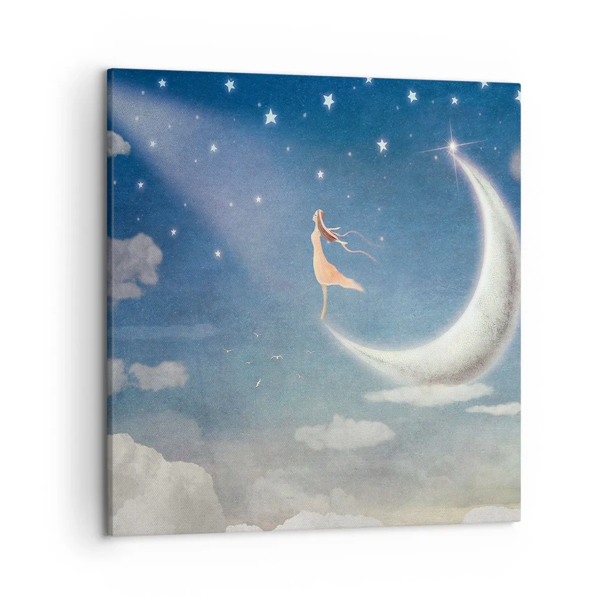 Schilderen op canvas - Blauwe verleidster - 50x50 cm