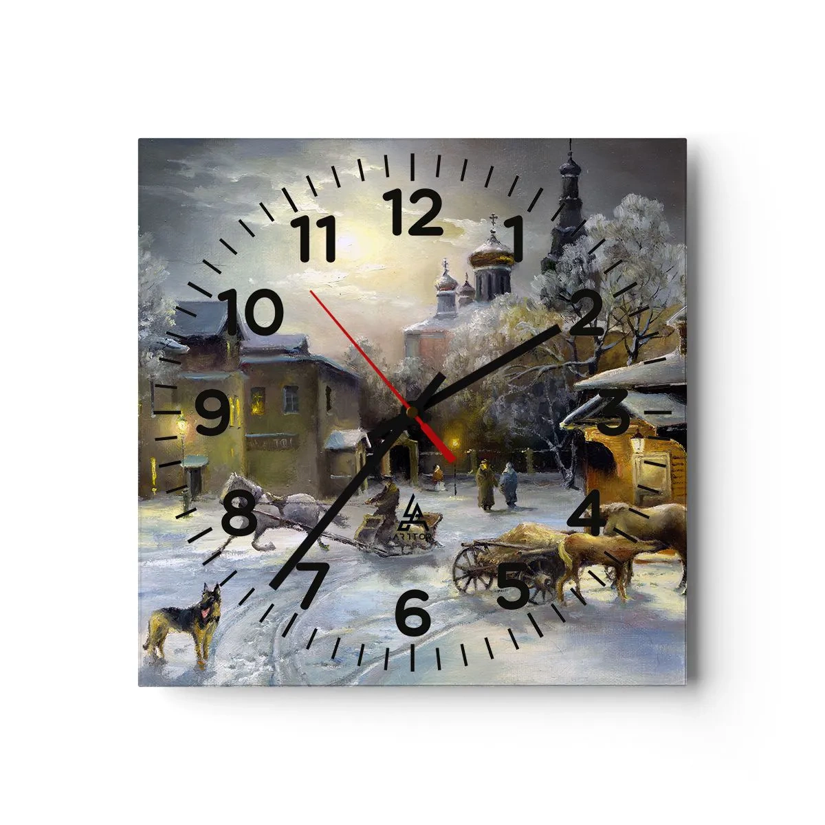 Wandklok - Klok - De magie van de Russische winter - 30x30 cm