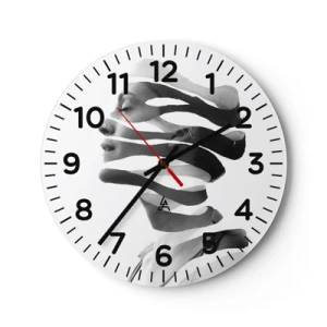 Wandklok - Klok - Surrealistisch portret - 40x40 cm