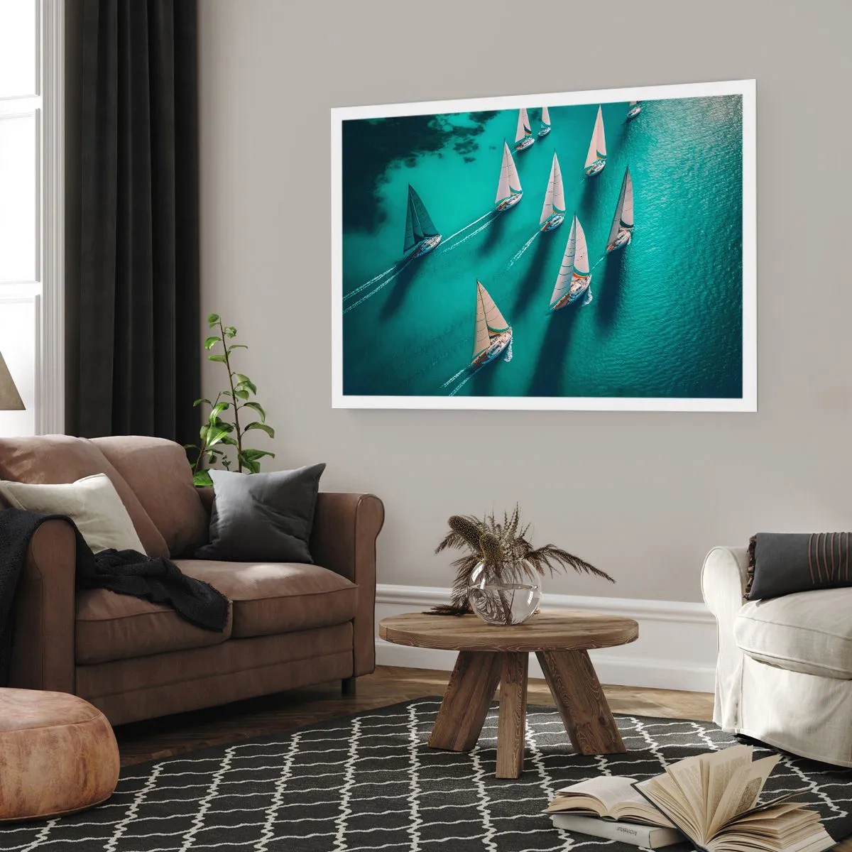 Poster - In een wedstrijd met de wind - 70x50 cm