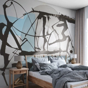 Fotobehang Premium Canvas - Toch blauw - Abstractie, Deel, Chaos - 200x140 cm