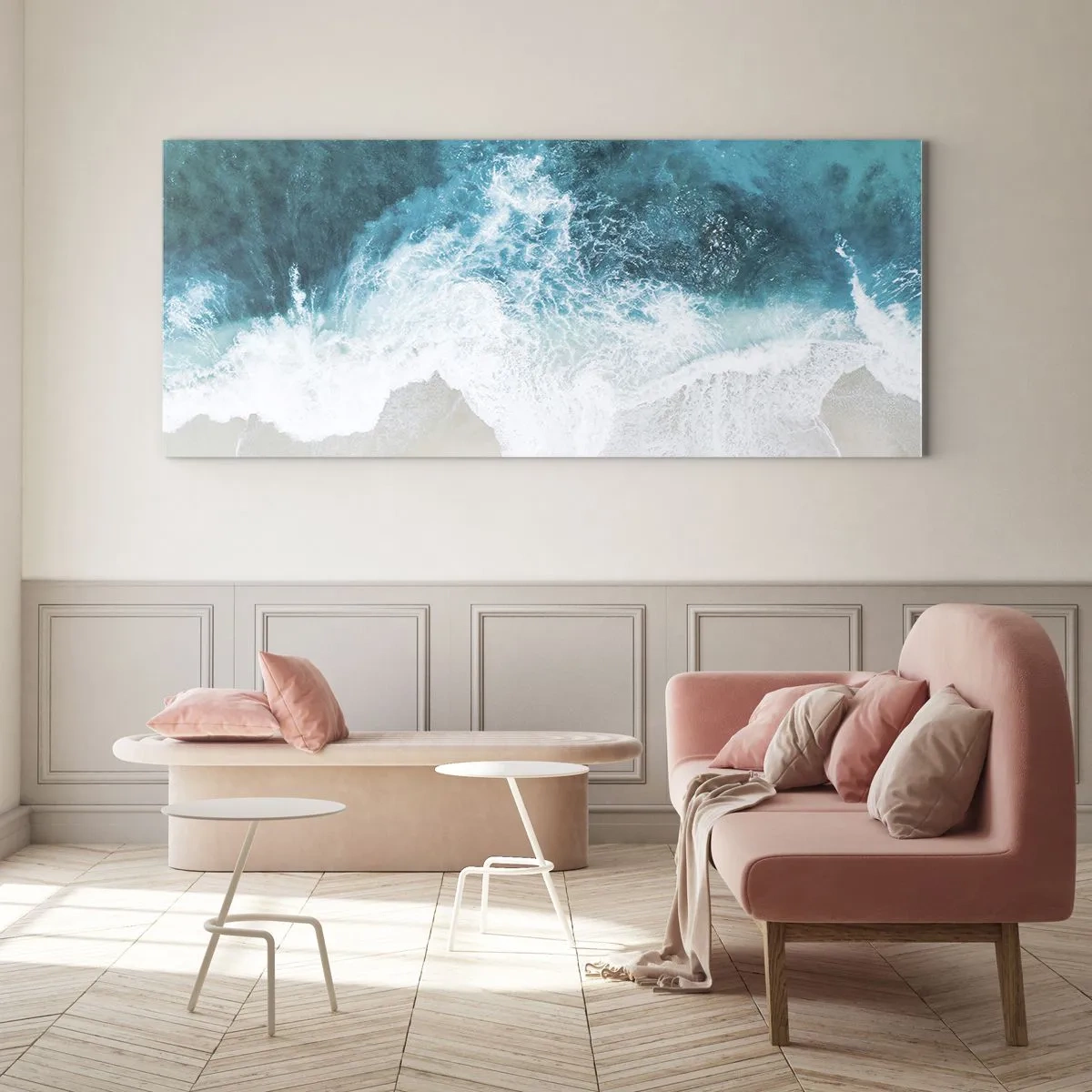 Schilderen op glas - Natuurlijke streling - 120x50 cm