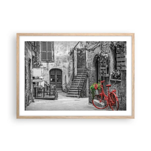 Een poster in een licht eiken lijst - Toscaanse steeg - 70x50 cm