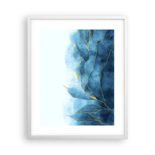 Poster in een witte lijst - Blauw in goud - 40x50 cm