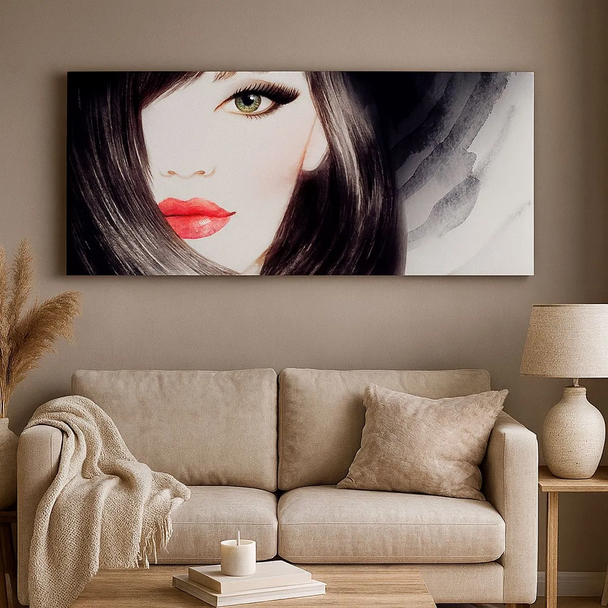Schilderen op canvas - Saffier look - 100x40 cm