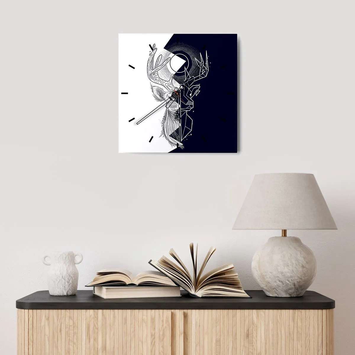 Wandklok - Klok - De strijd en de eenheid van tegenstellingen - 30x30 cm