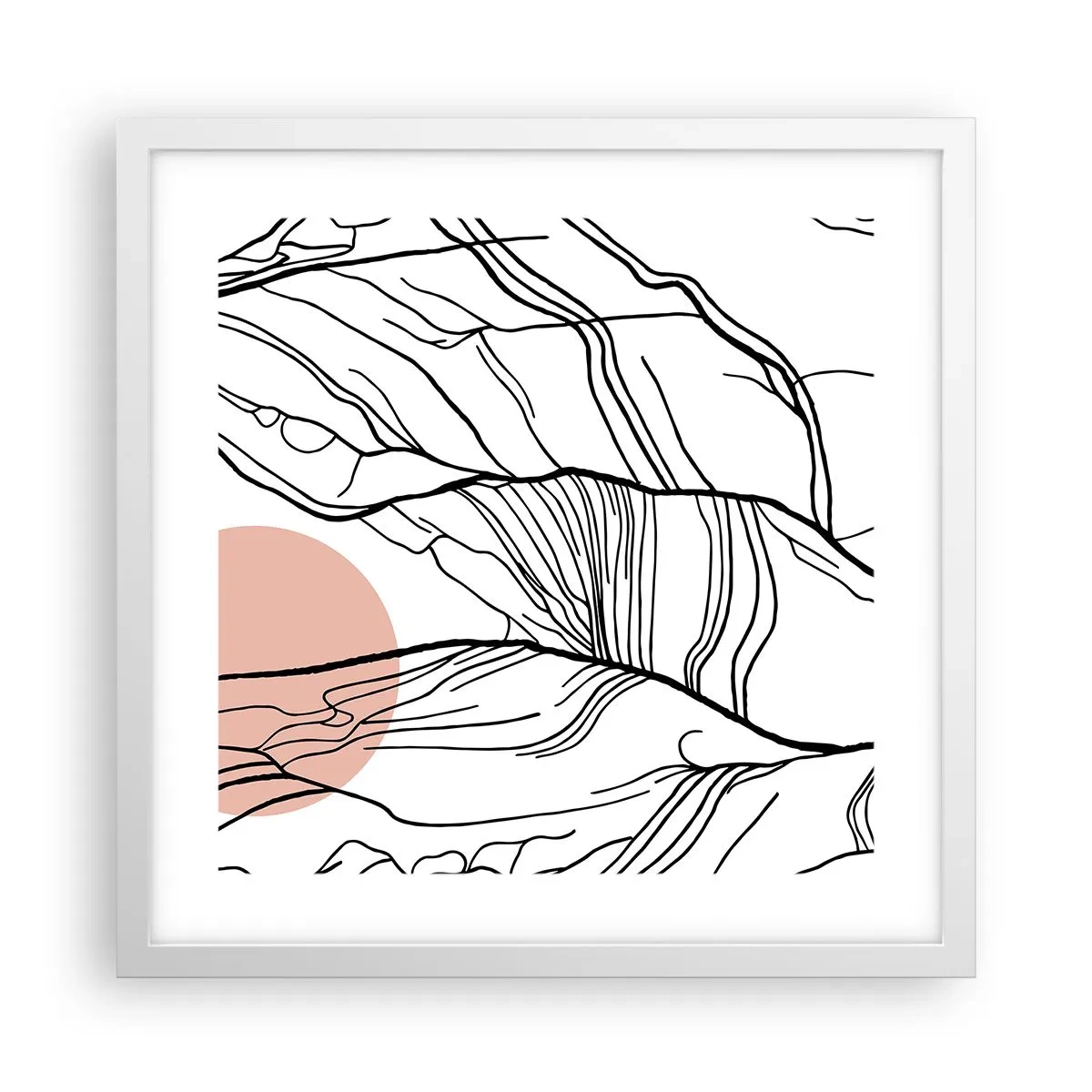 Poster in een witte lijst - In een web van twijgen - 40x40 cm