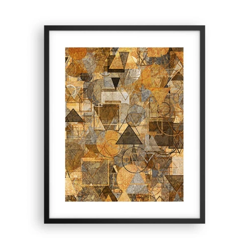 Poster in een zwarte lijst - De wereld in vorm - 40x50 cm