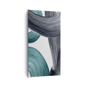 Schilderen op canvas - Smaragdgroene en zwarte paden - 65x120 cm