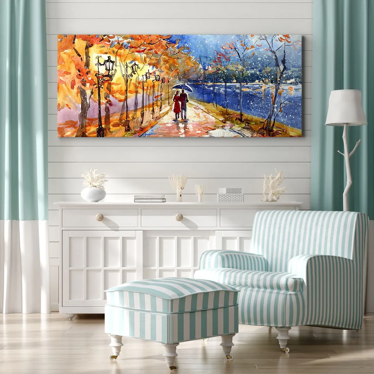 Schilderen op canvas - Samen tot de grens van de tijd - 100x40 cm