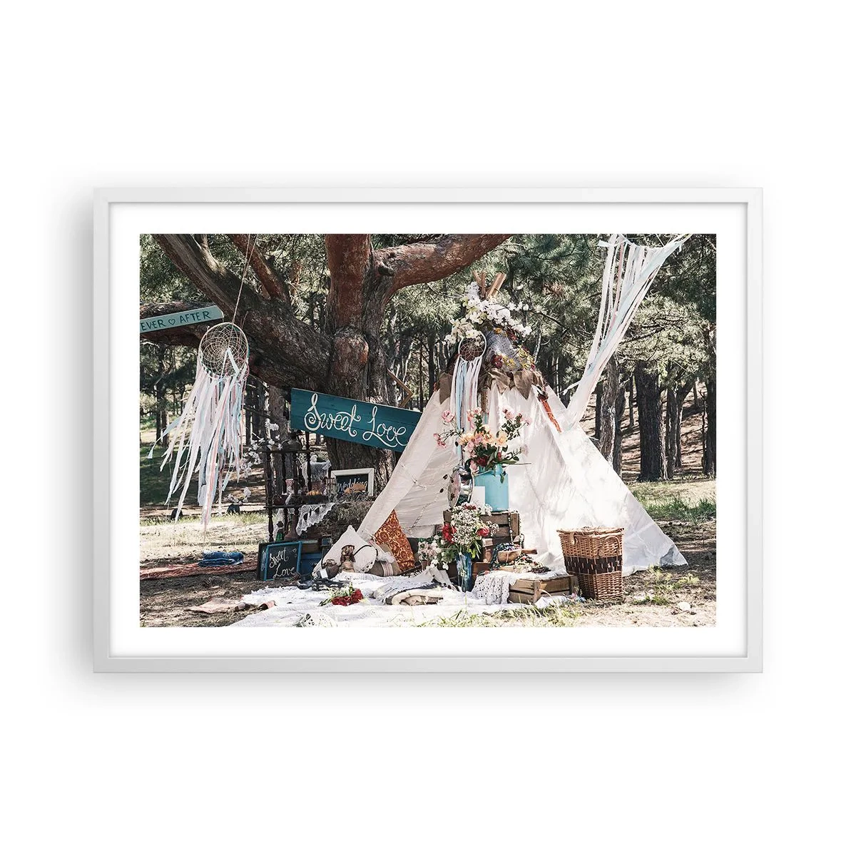 Poster in een witte lijst - De liefde bedrijven ... - 70x50 cm