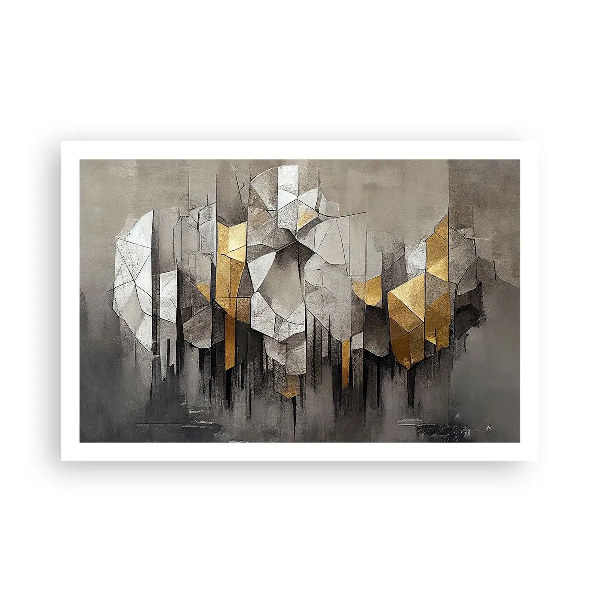 Poster - Compositie van ijs en licht - 91x61 cm