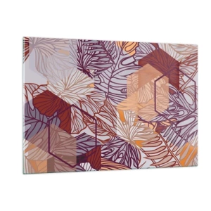 Schilderen op glas - Onmogelijke relatie tussen geometrie en natuur - 120x80 cm