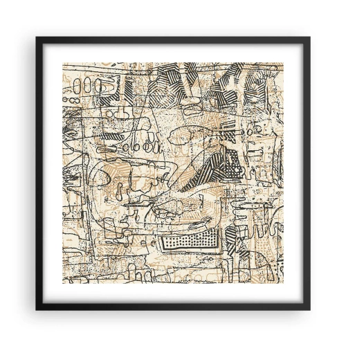 Poster in een zwarte lijst - Het wacht om te worden gedecodeerd - 50x50 cm