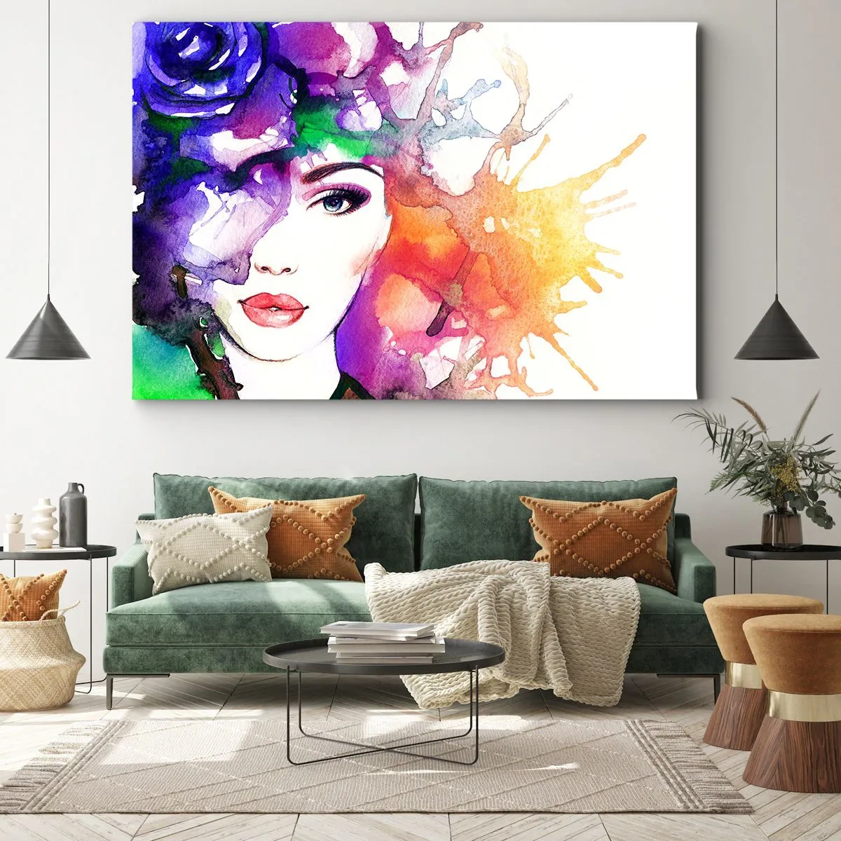 Schilderen op canvas - Met hoofd in de wolken - 120x80 cm