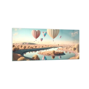 Schilderen op glas - Liefde laat je vliegen - 120x50 cm