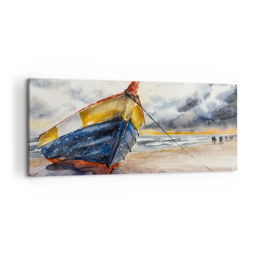 Schilderen op canvas - Rust aan de kust - 100x40 cm