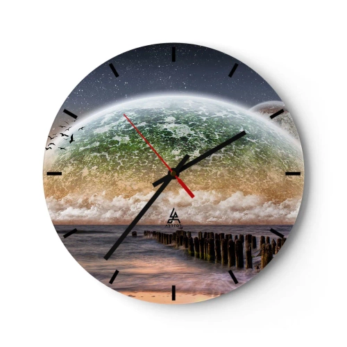 Wandklok - Klok - En de wereld kwam uit het water - 40x40 cm