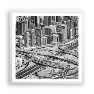 Poster in een witte lijst - Dubai - de onmogelijke stad - 60x60 cm
