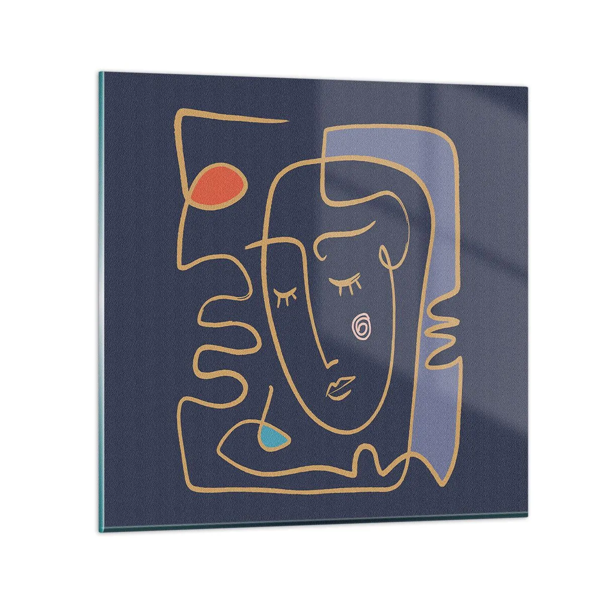 Schilderen op glas - In nadenken - 70x70 cm