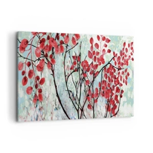 Schilderen op canvas - Boom in scharlaken - 120x80 cm