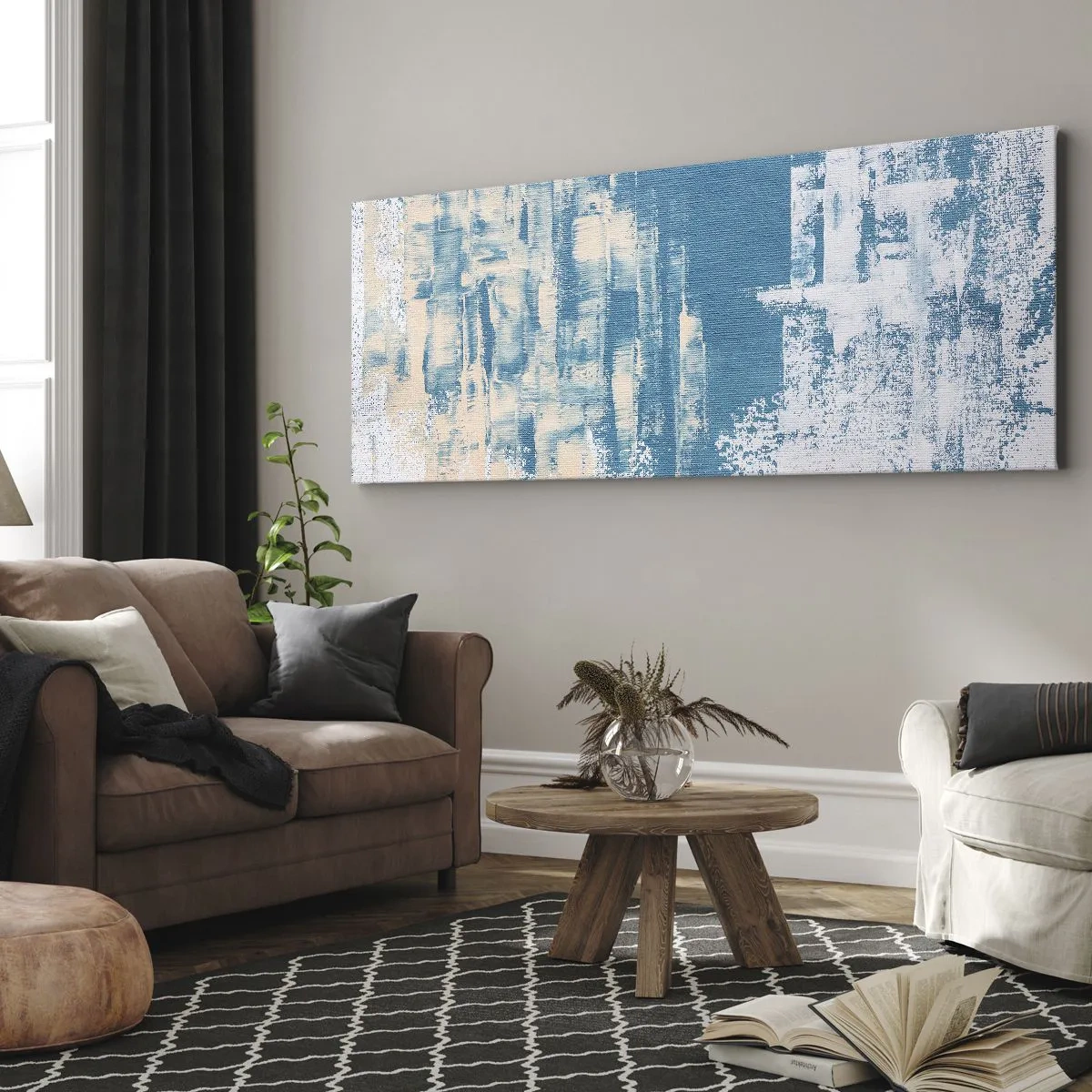 Schilderen op canvas - Door een ijspegel - 160x50 cm