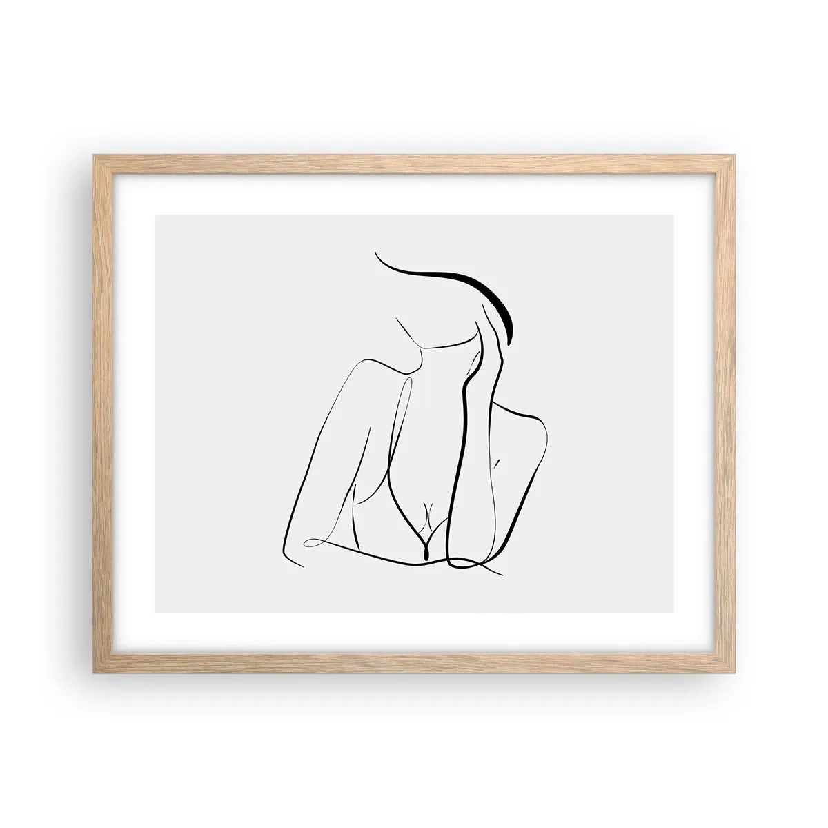 Een poster in een licht eiken lijst - Op de golf van dromen - 50x40 cm