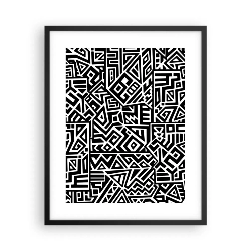 Poster in een zwarte lijst - Pre-Columbiaanse compositie - 40x50 cm
