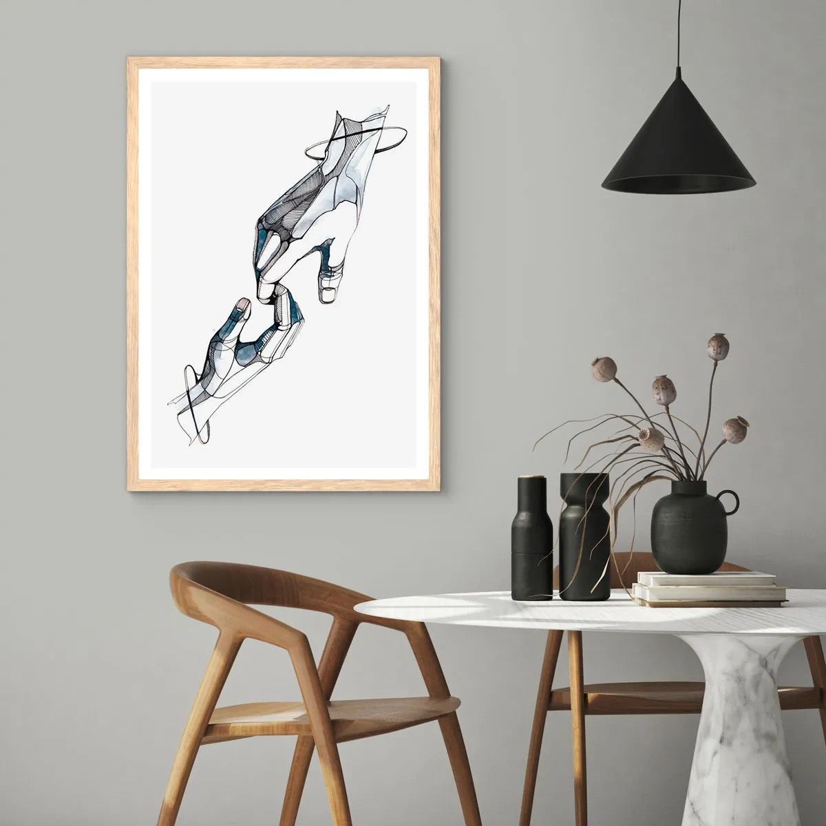 Een poster in een licht eiken lijst - Een goed gebaar - 61x91 cm